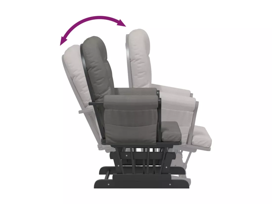 Chaise berçante avec repose-pied Gris foncé Tissu