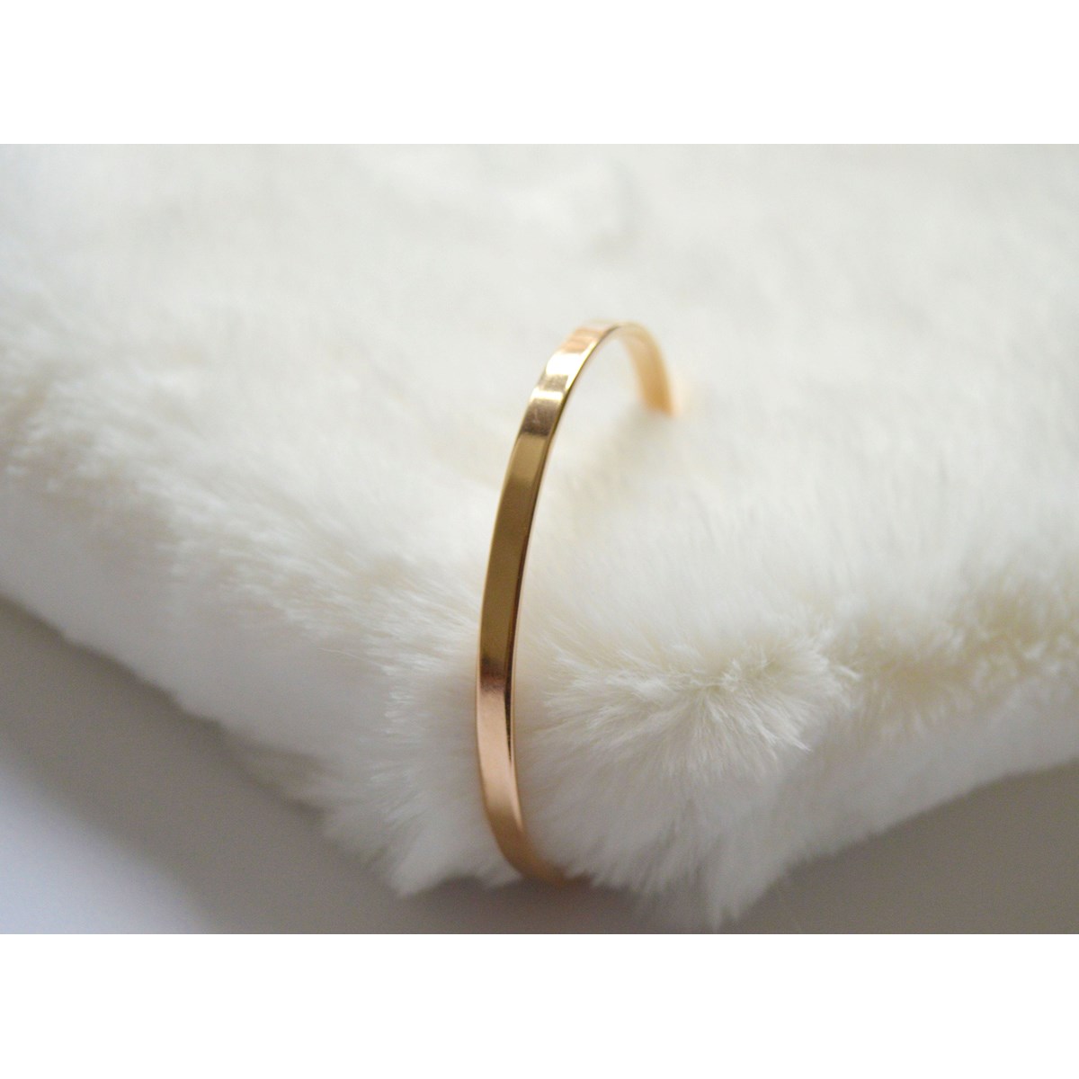 Bracelet jonc rigide semi ouvert ajustable -Plaqué or