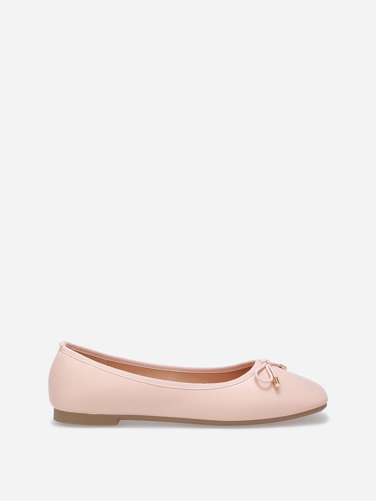 Ballerines à bout carré et nœud- Rose pâle