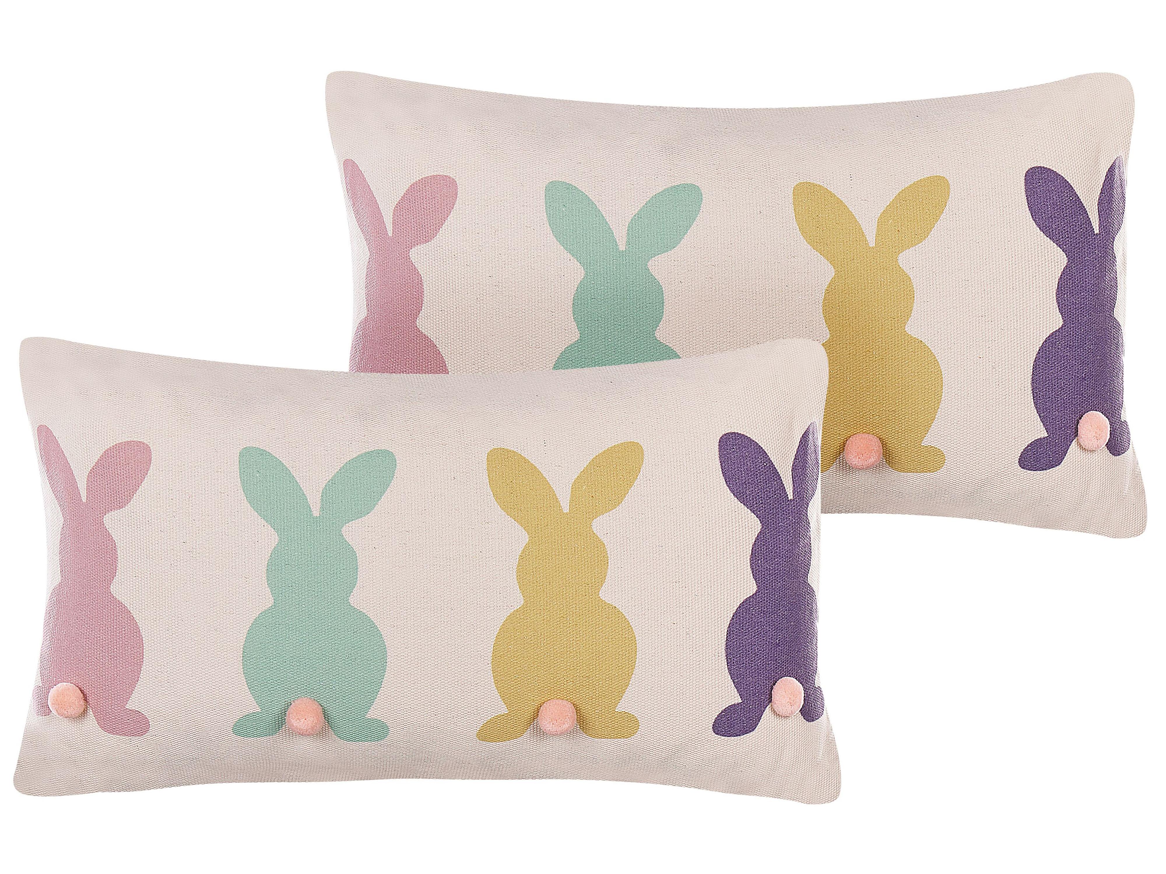 Set van 2 sierkussens CLUSIA 30 x 50 cm Beige
