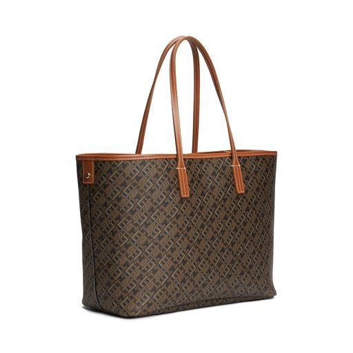 Tommy Hilfiger Monogram Håndtaske, Black/Tan Mix