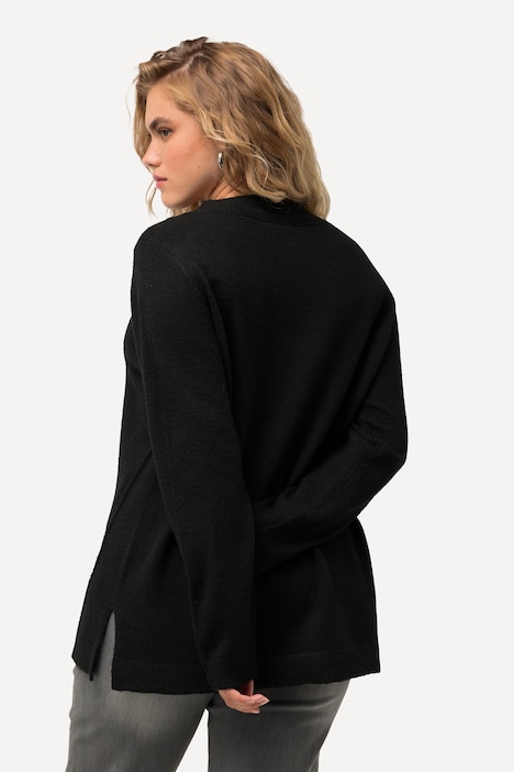 Pullover, Zopfmuster, Stehkragen, Langarm