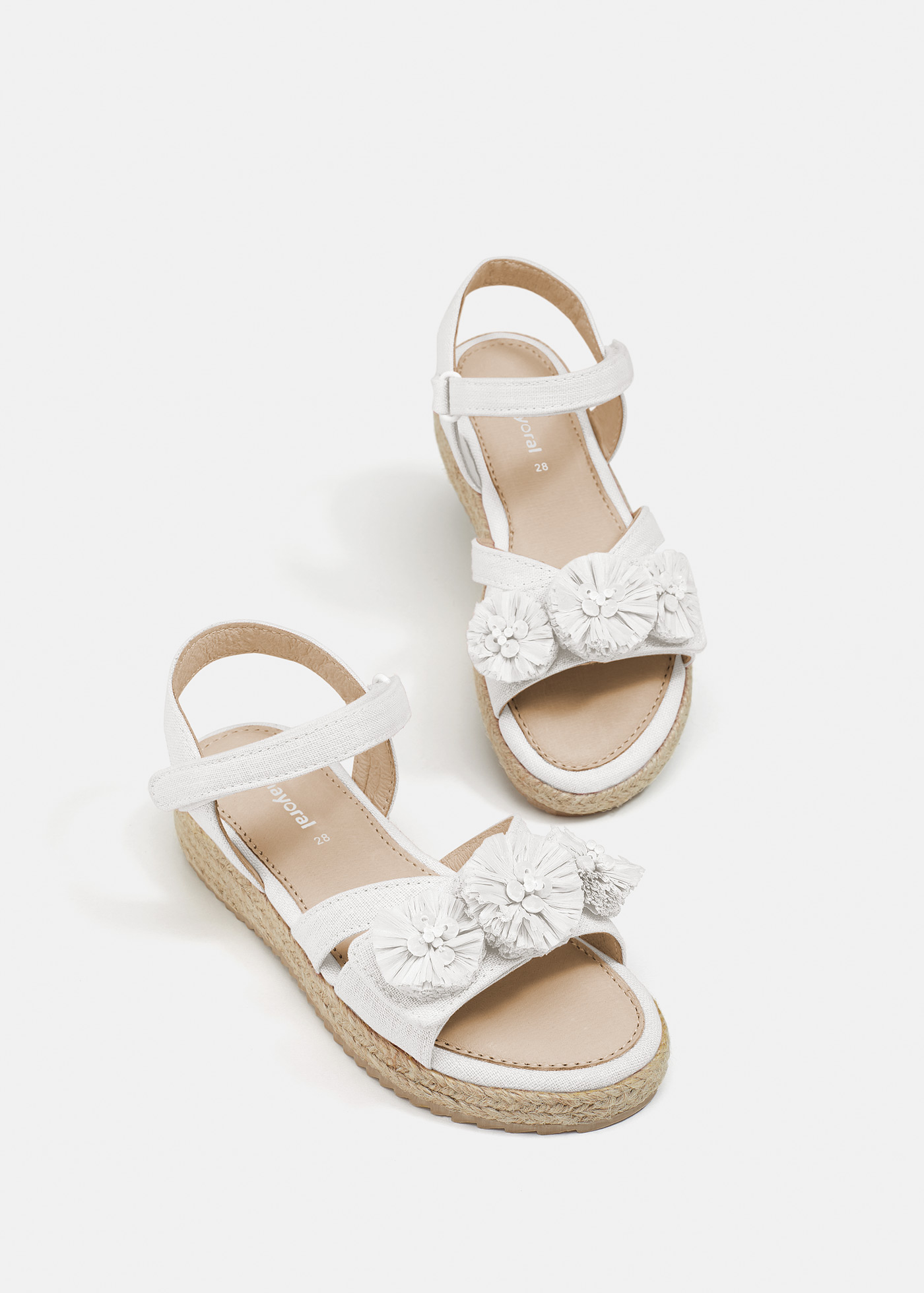 Sandália espadrille com estampa floral para menina