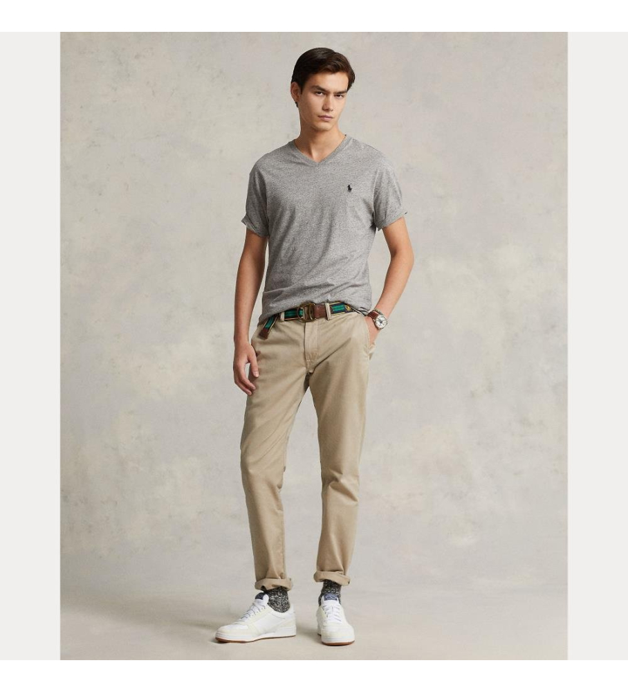 Camiseta Ralph Lauren Classic Fit cinza
