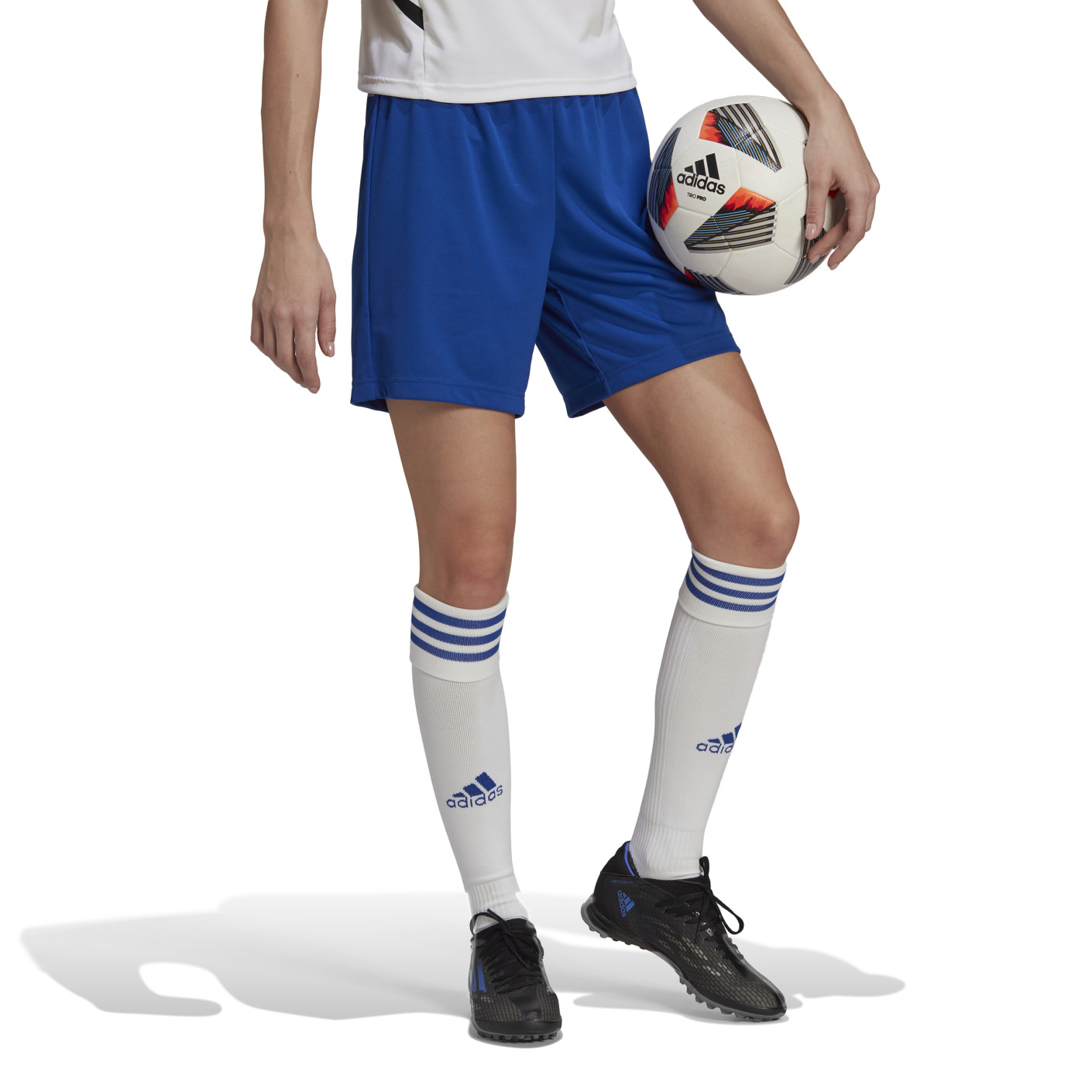 Adidas Entrada 22 Voetbalbroekje Dames Blauw Wit