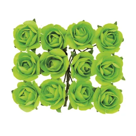 Glorex Röschen mit Draht,grün 18mm