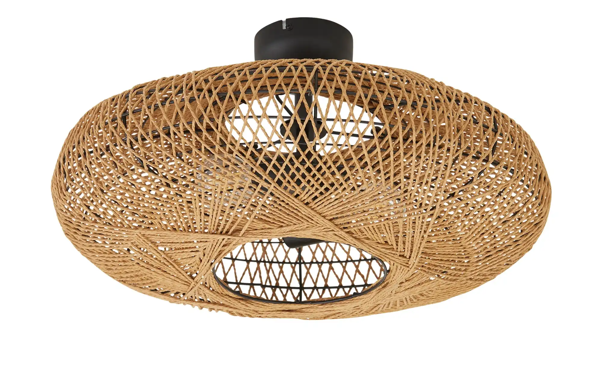 Trio Deckenleuchte, 2-flammig, Schirm aus Sisal