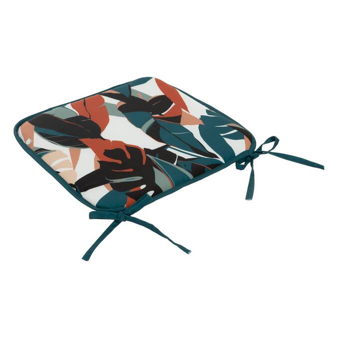 Galette de chaise carrée DEYO motif Feuilles