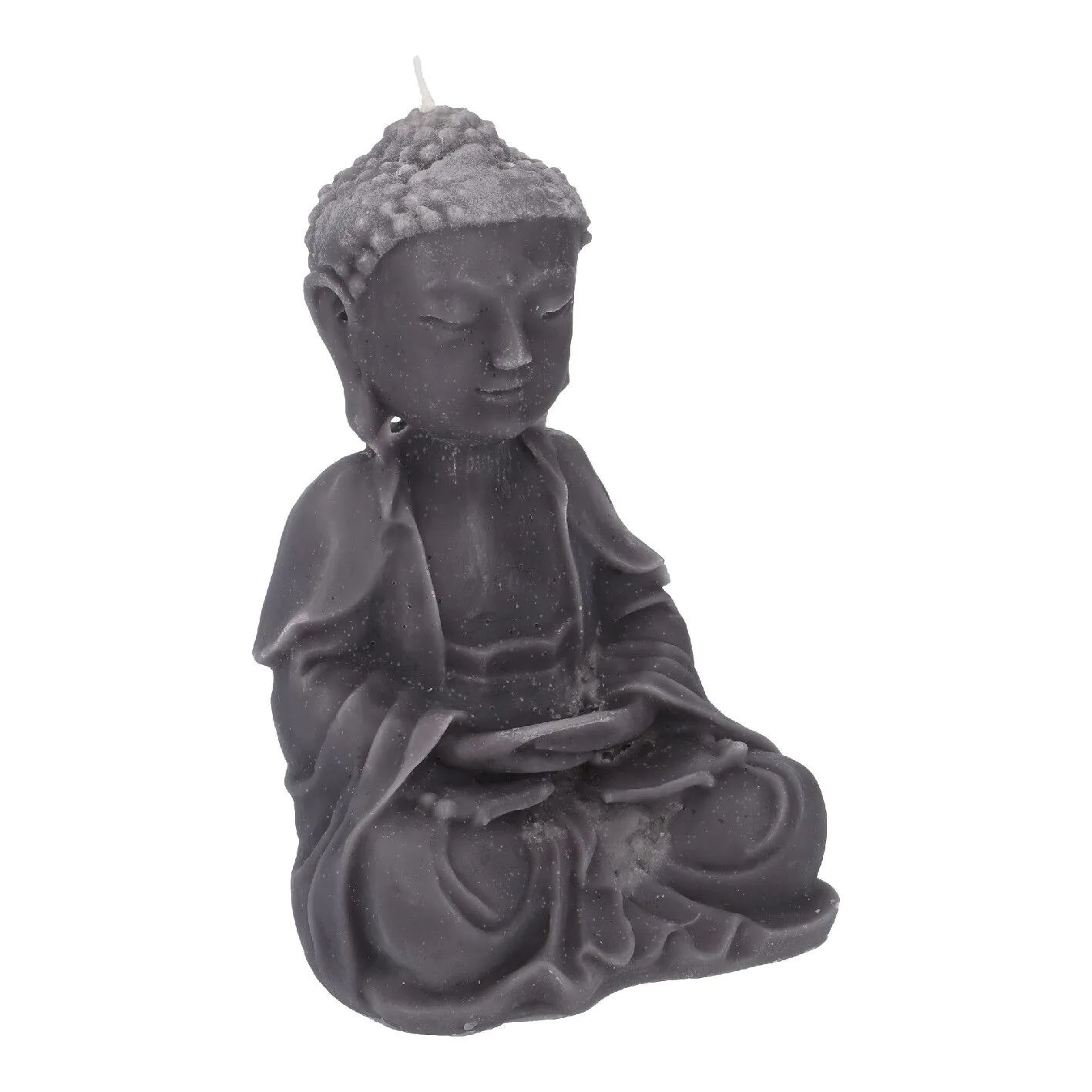 Kerze Buddha, dunkelgrau, 23 cm
