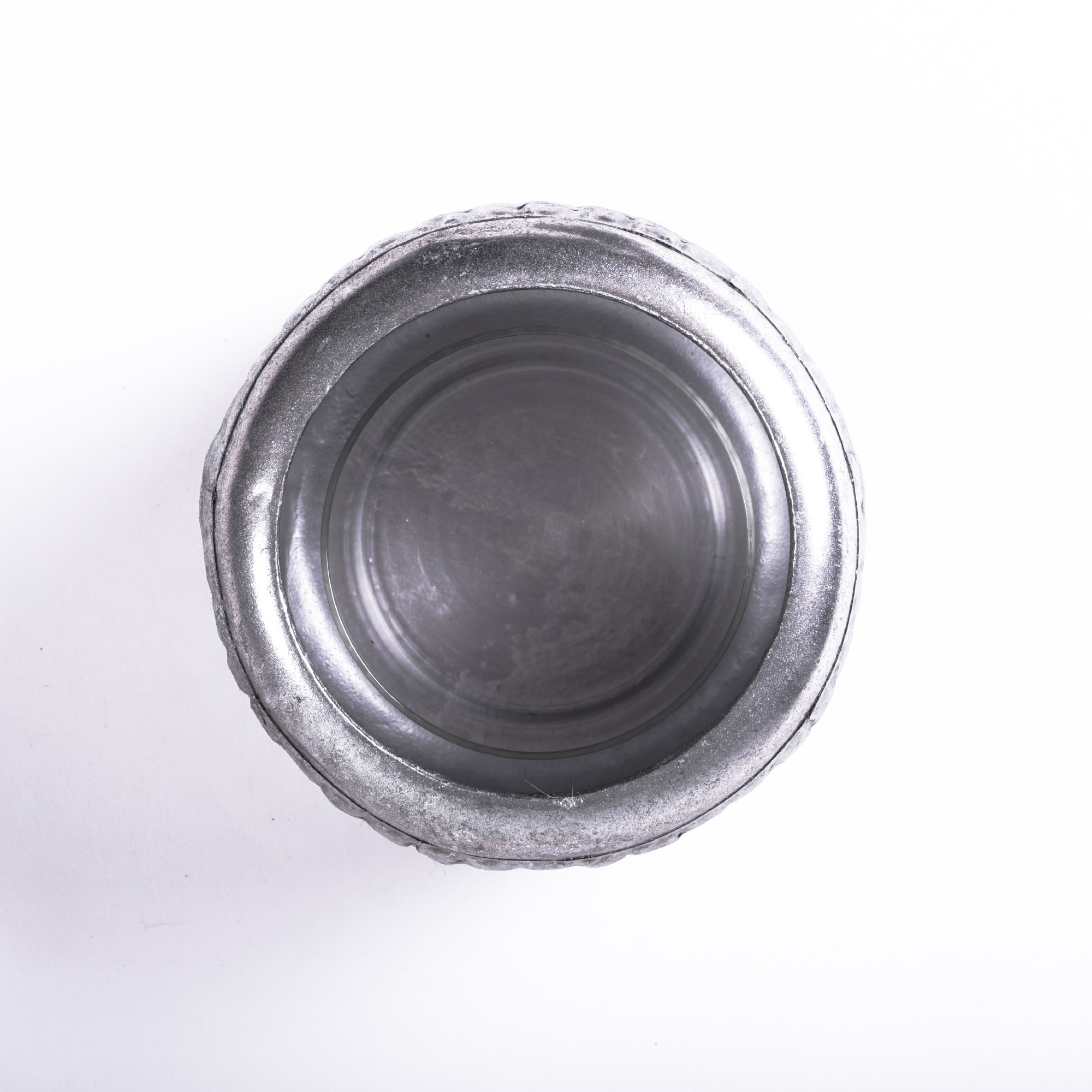 Windlicht 'Auburn L' aus Metall, silber, Ø 14 cm, H 11 cm von fischer's lagerhaus