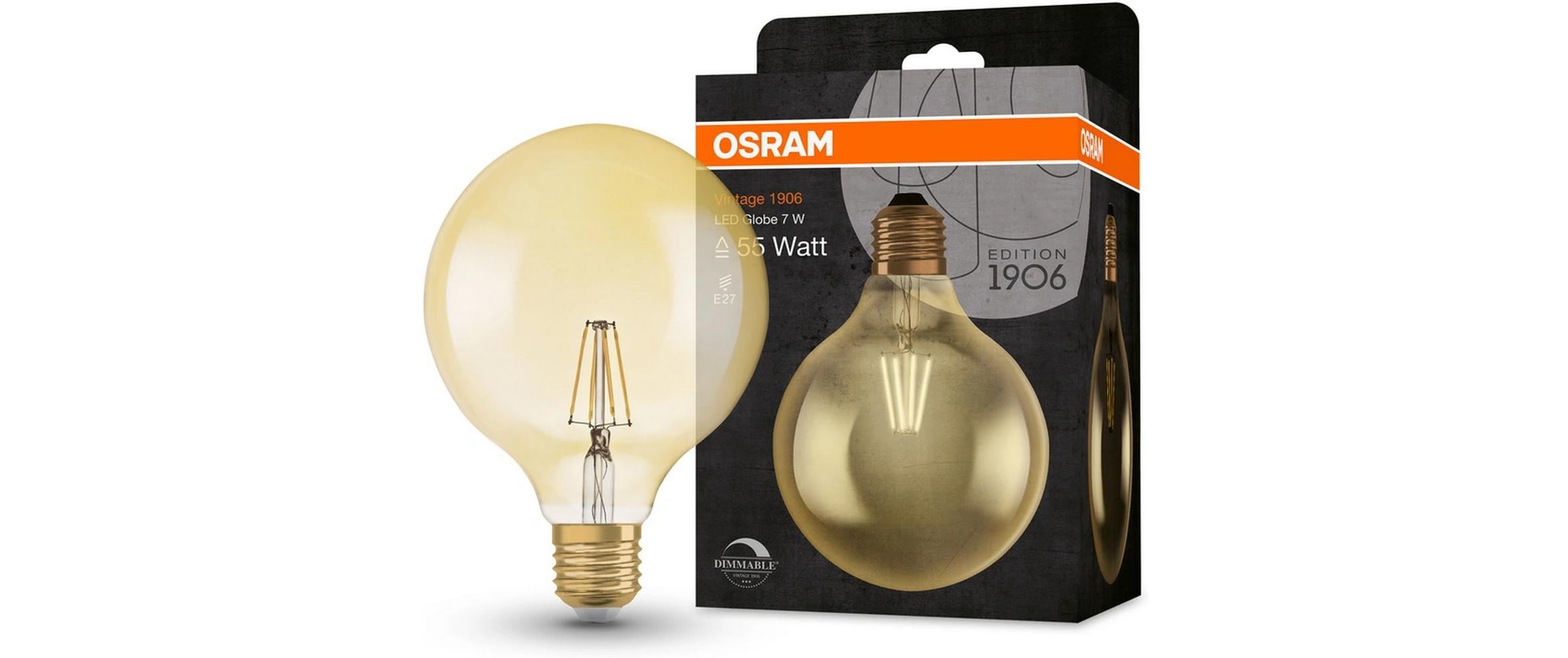 Lampe Vintage 1906 Globe, 7W, E27 WarmweissLED-Lampe, Vintage-Edition