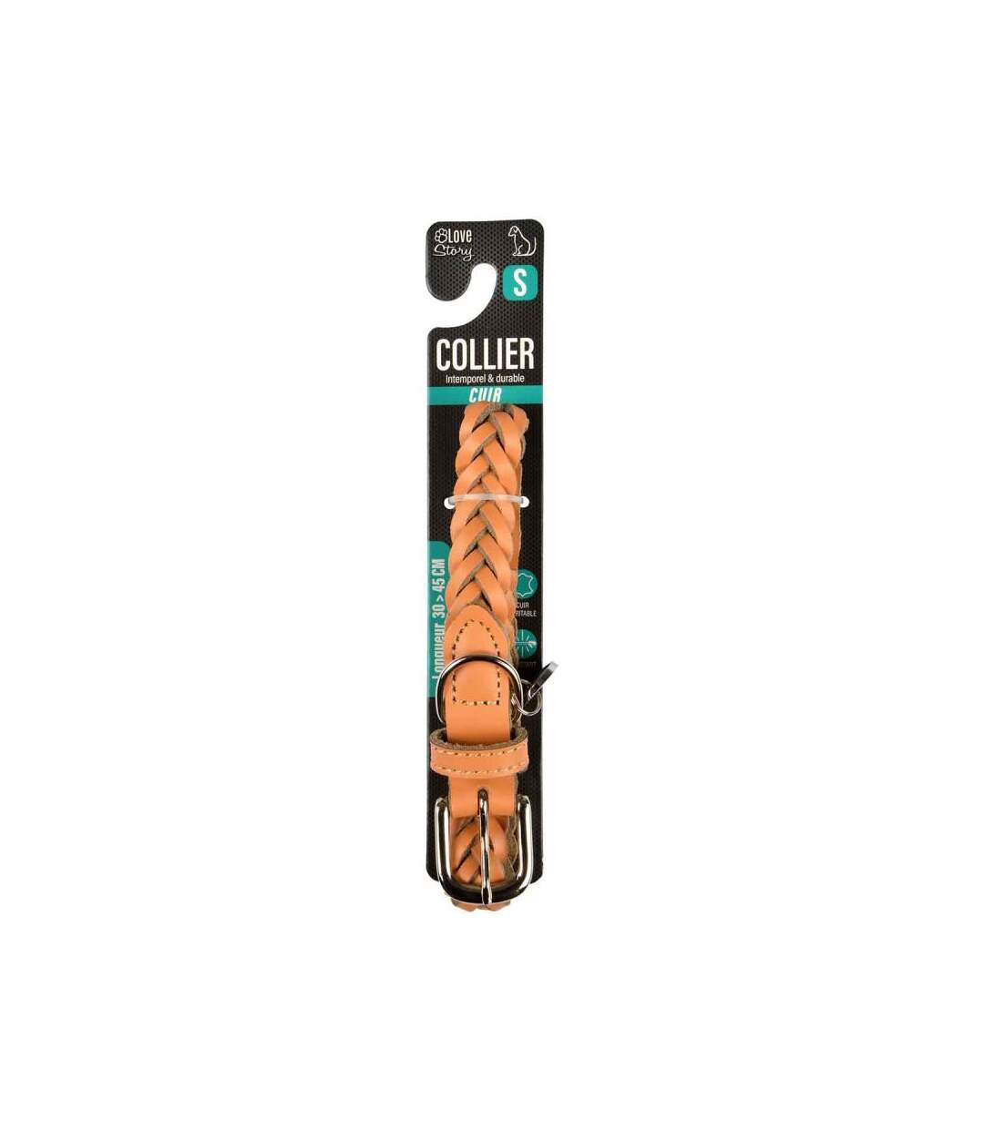 Paris Prix - Collier Pour Chien Réglable tressé 30-45cm Naturel