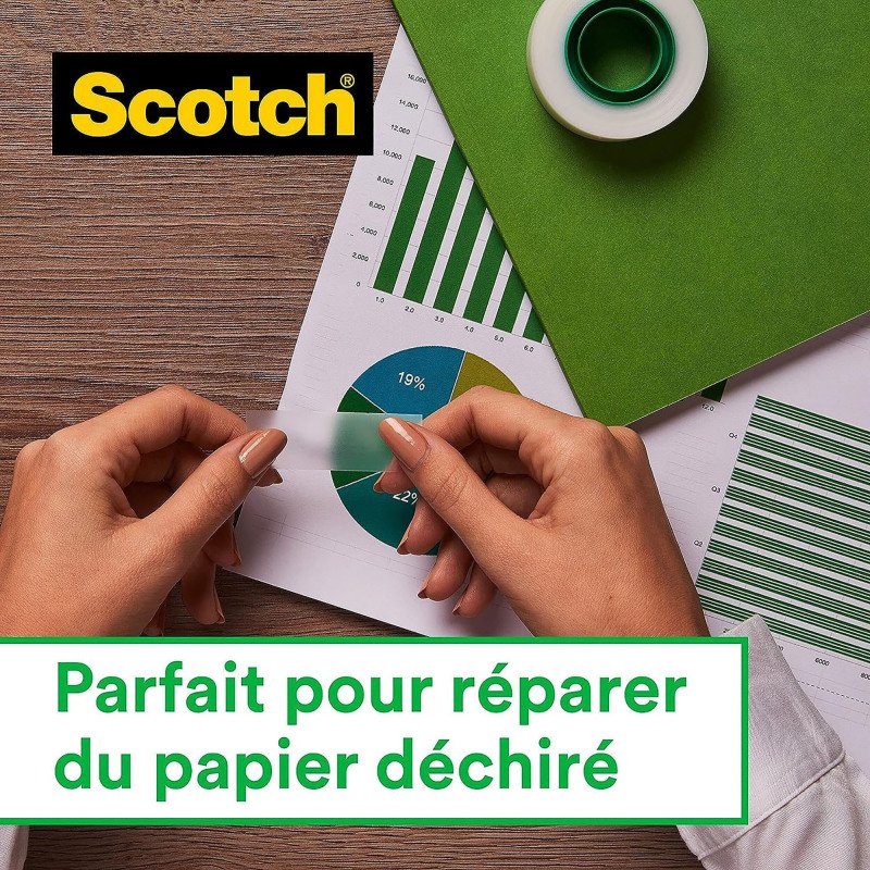 Ruban adhésif Scotch Magic 810 invisible, Longueur 10 m