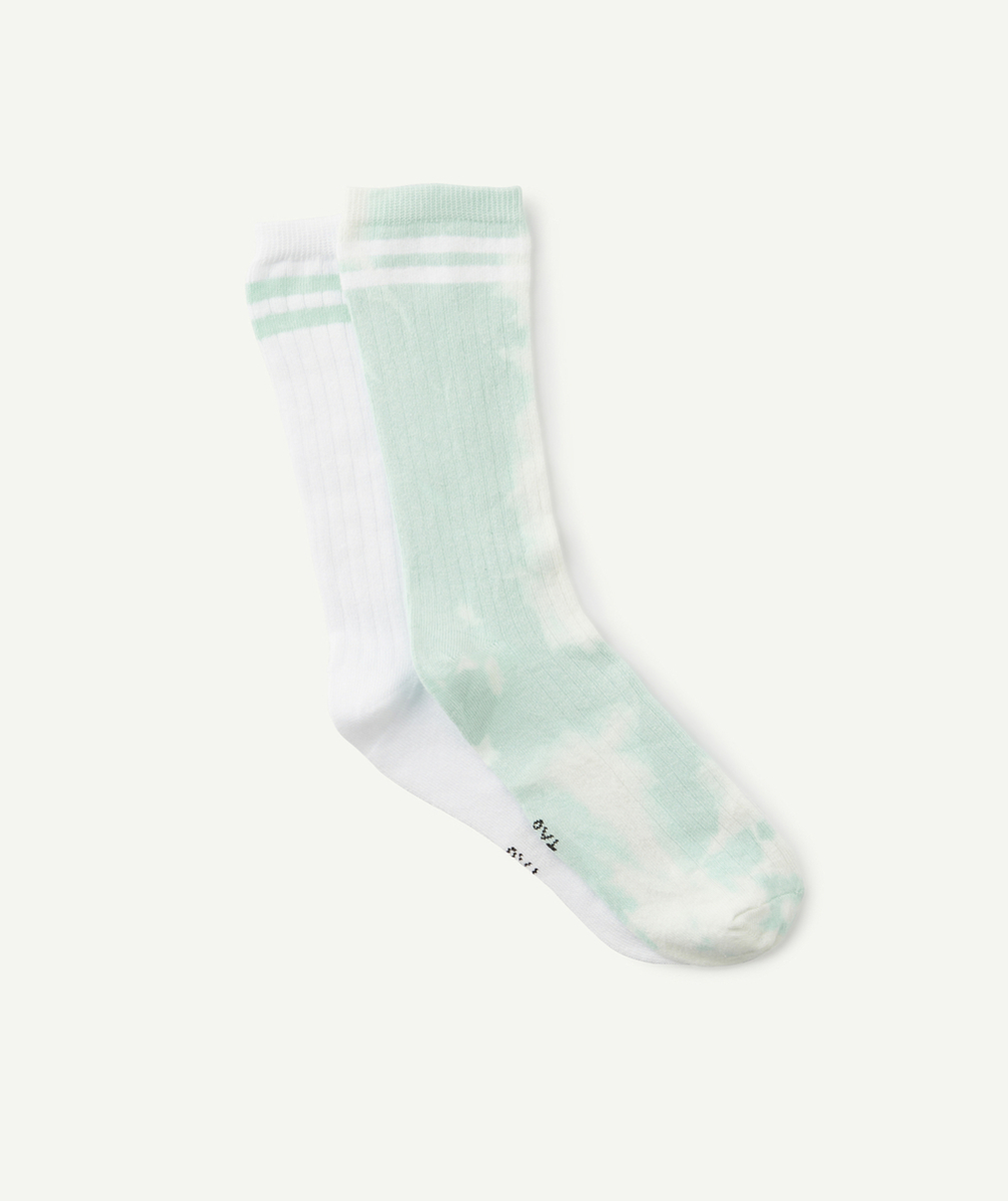 LE LOT DE 2 PAIRES DE CHAUSSETTES BLANCHES ET VERTES