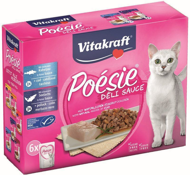 Vitakraft - Poésie DéliSauce - Kattenvoer - 6x85g - Vis-Mix