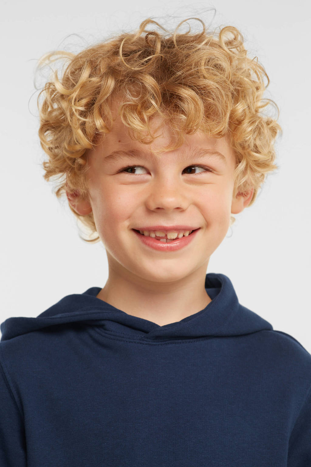 JACK & JONES hoodie JORWORLDWIDEmet tekst donkerblauw