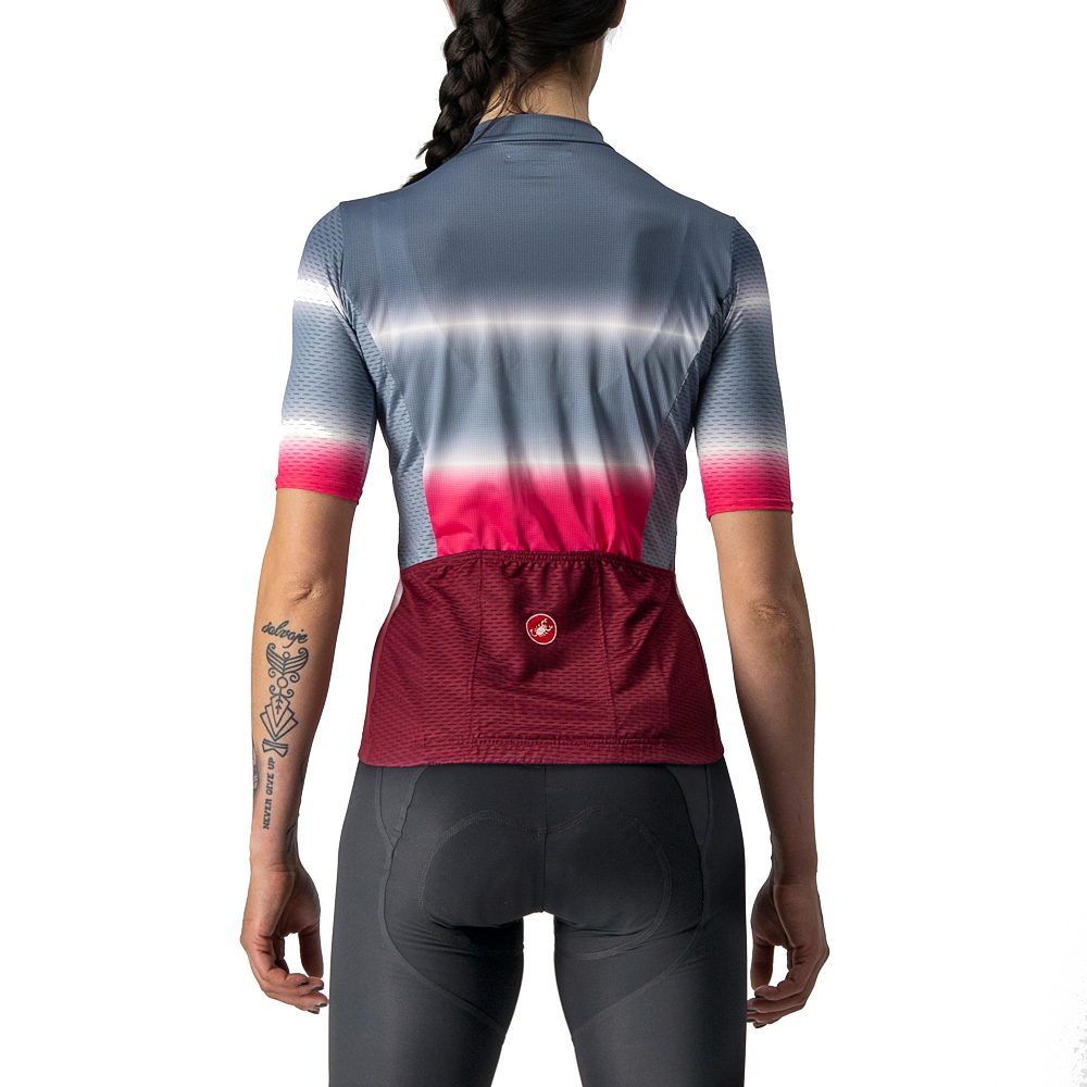 Castelli Dolce Radtrikot Damen light steel blue bordeaux