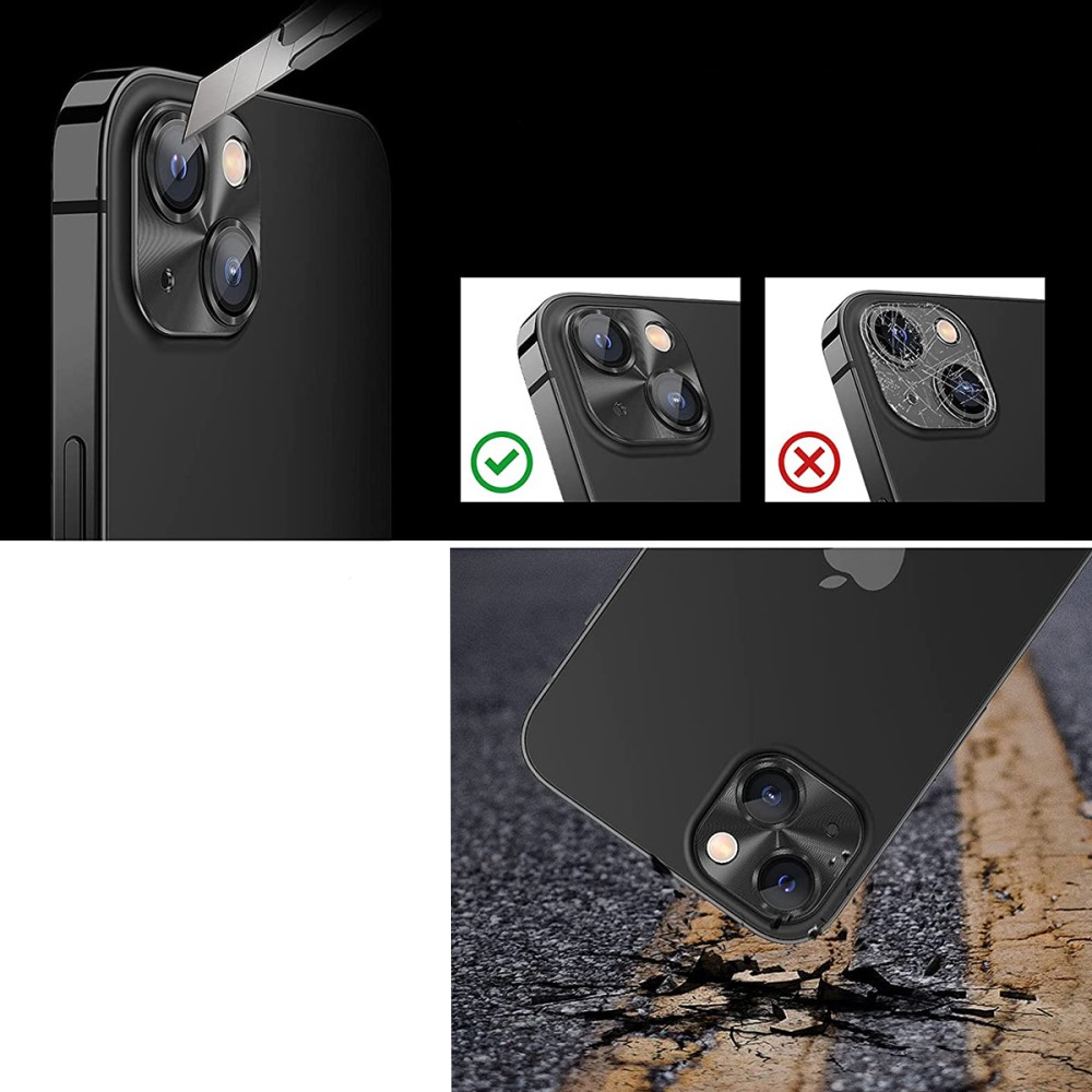 iPhone 15 / iPhone 15 Plus Alu Kamera Objektiv Protector Vollschutz mit Panzer Glas - Blau