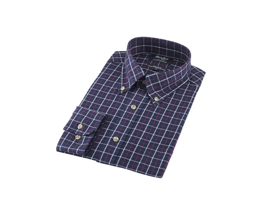 Chemise flanelle carreaux blancs et rouges - LINDSAY