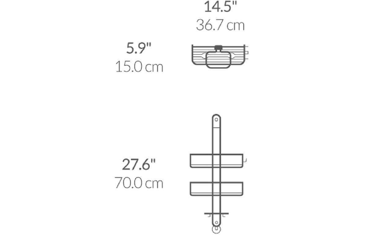 Duschmittelhalter Caddy Silber<br>Einstellbarer Duschcaddy