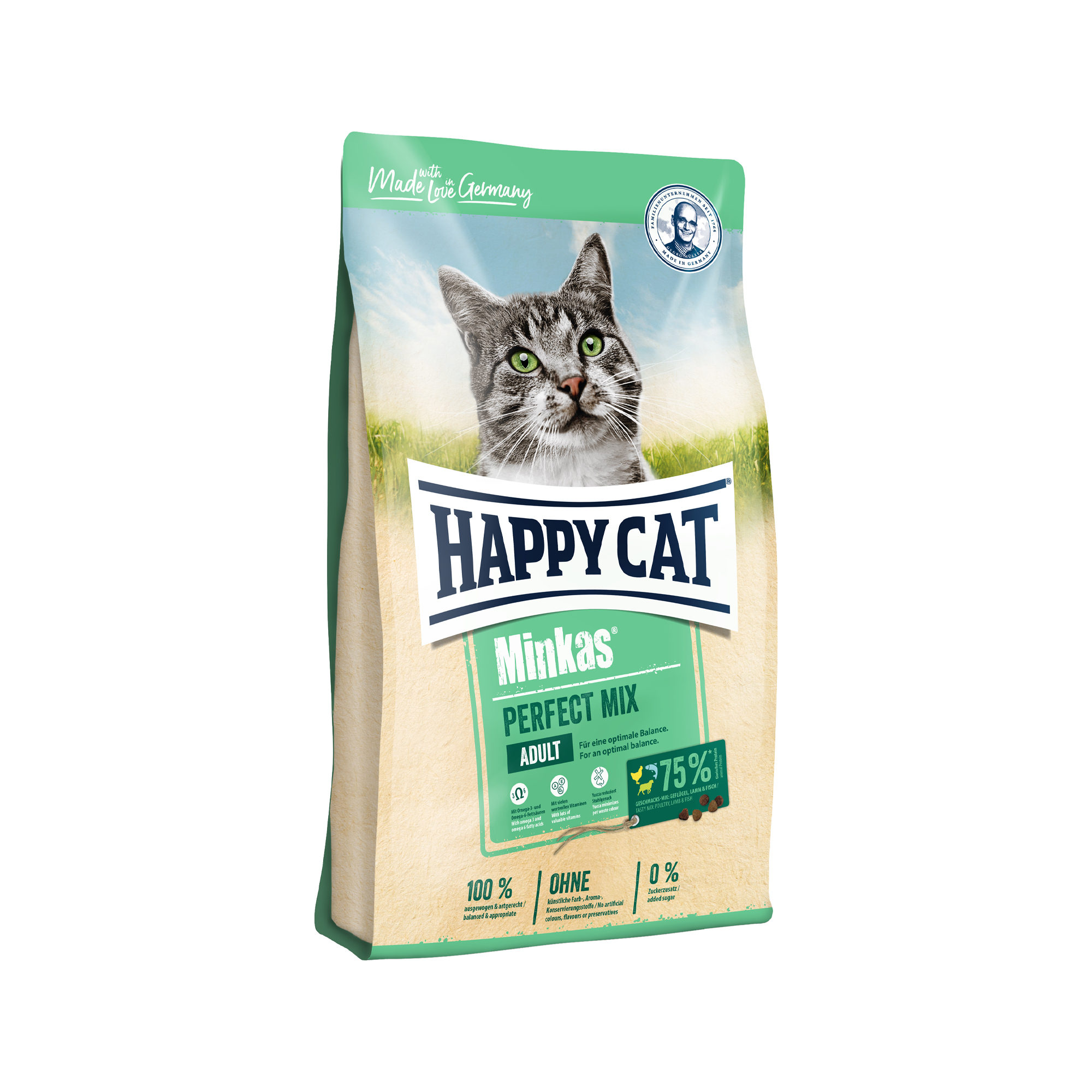 Happy Cat Perfect Mix Adult Gevogelte, Lam & Vis