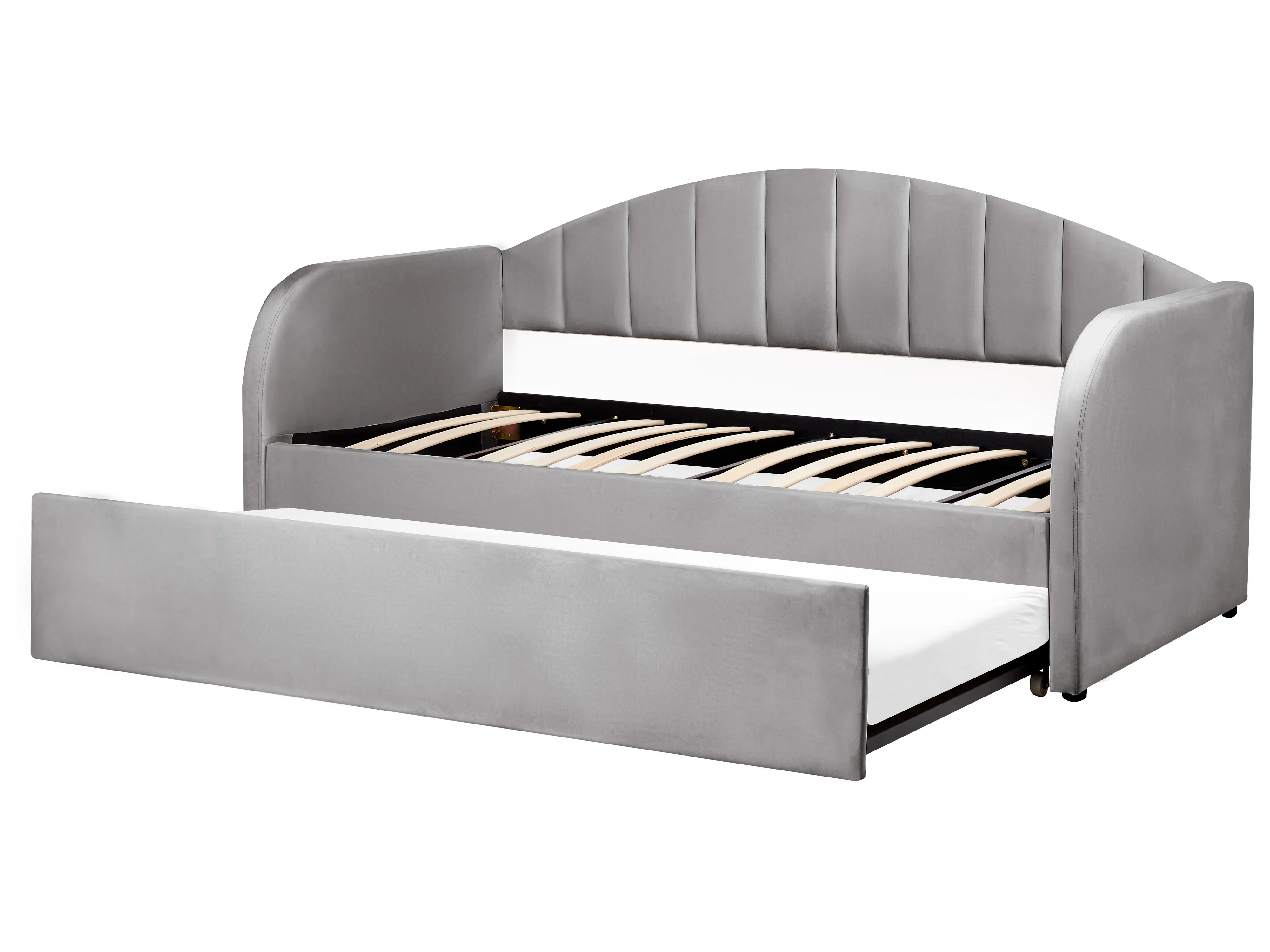 Onderschuifbed Fluweel EYBURIE 90 x 200 cm Grijs