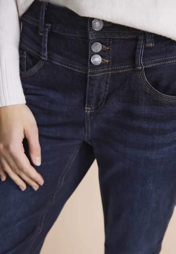Casual Fit Mom Jeans - dark blue soft wash