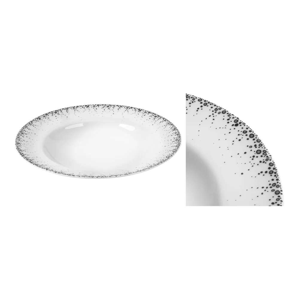 Assiette creuse Boréalis gris 22 cm (lot de 6) Table passion