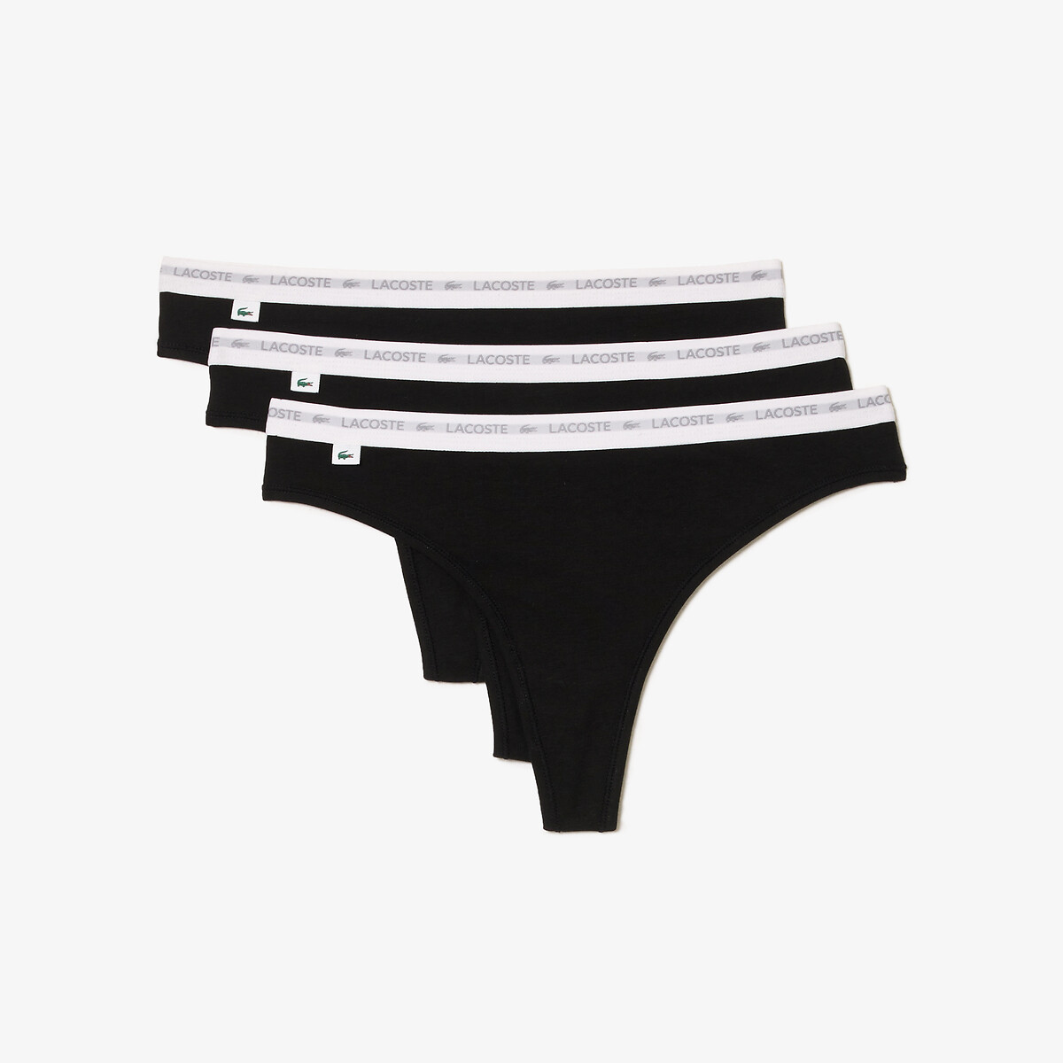 LACOSTE<br>Conjunto de 3 tangas de algodão