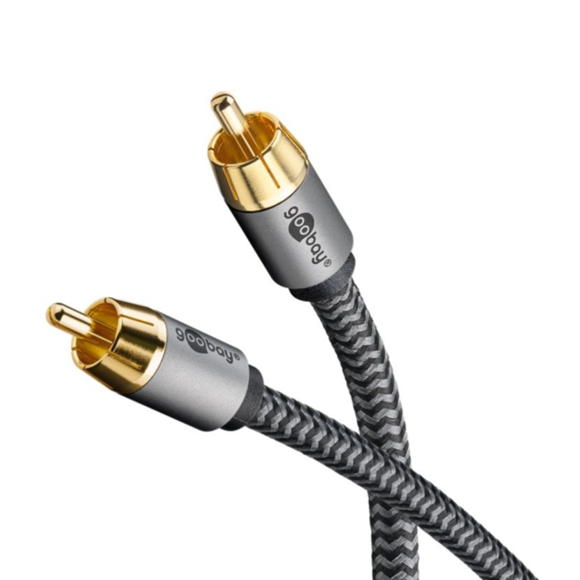 (2m) Mono Stereo-Cinch Audiokabel (65296) - Sharkskin Grey