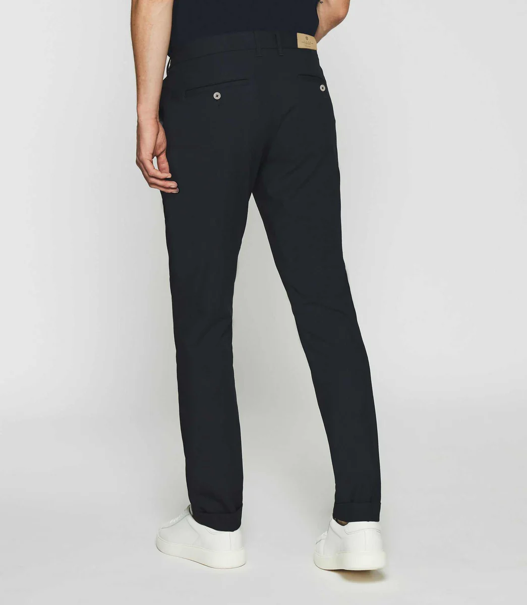 Pantalon chino taille élastique marine