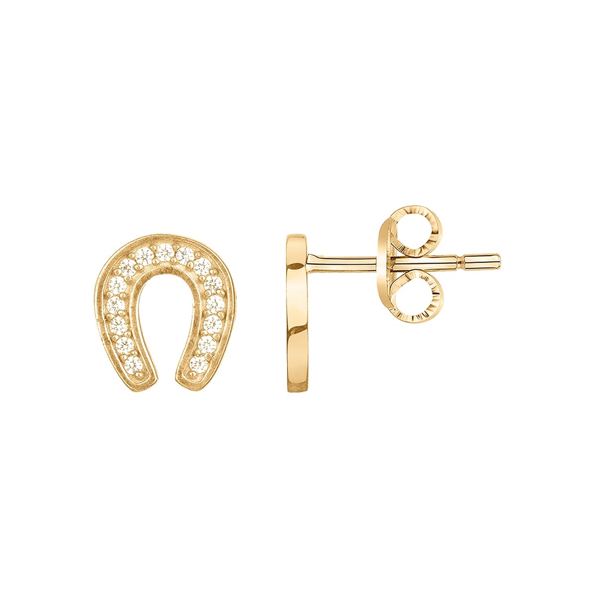 Boucles d'oreilles clous en Plaqué Or avec oxyde de zirconium blanc
