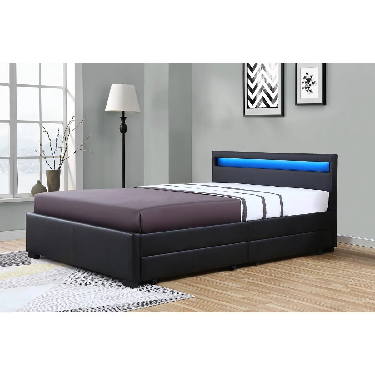 Habitat et Jardin Nico Lit 140x190 cm Noir