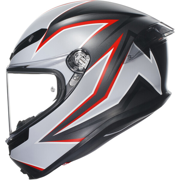 AGV - Casque K6 S Flash Gris / Noir Mat / Rouge