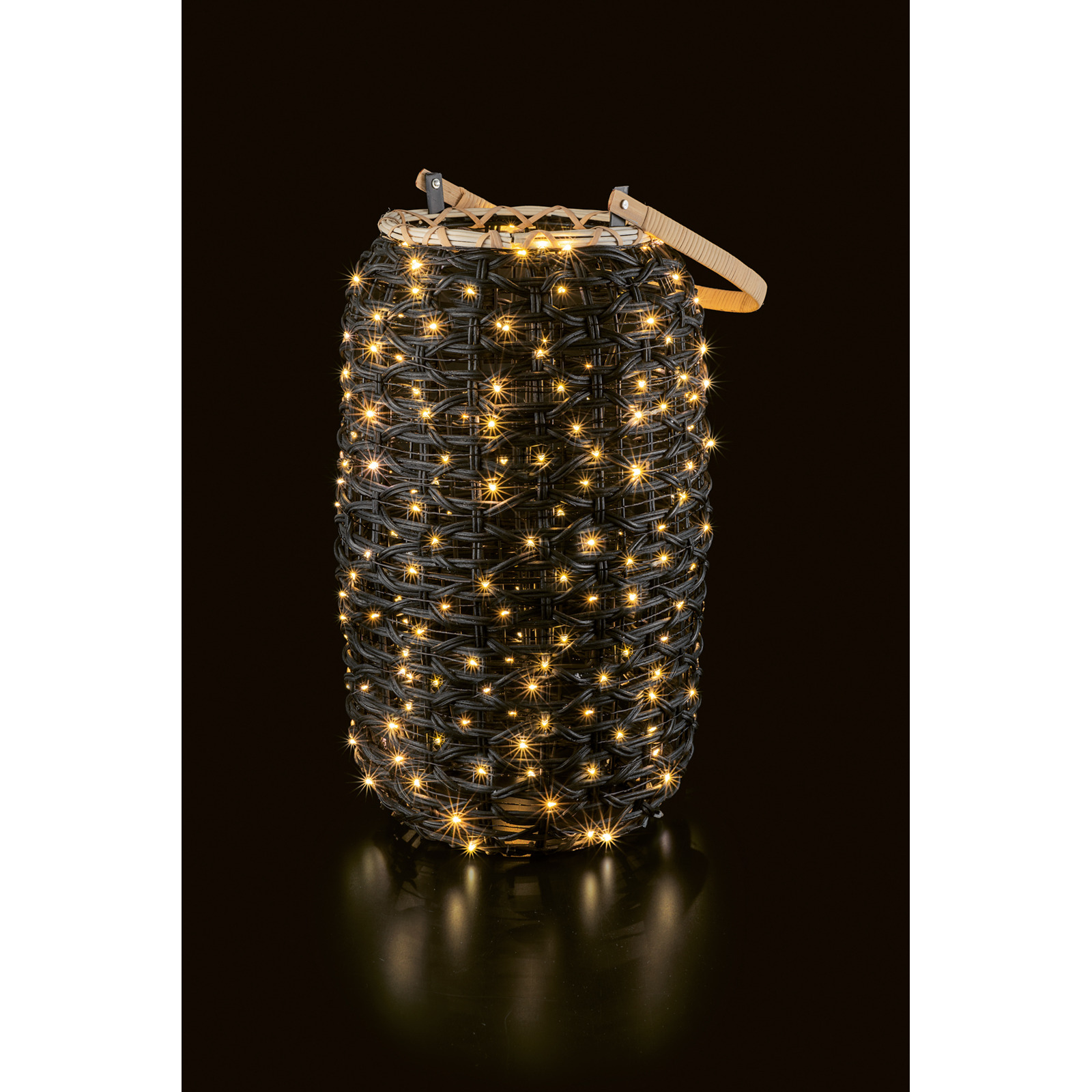 LED-Rattan-Laterne Ø 27 x 45 cm