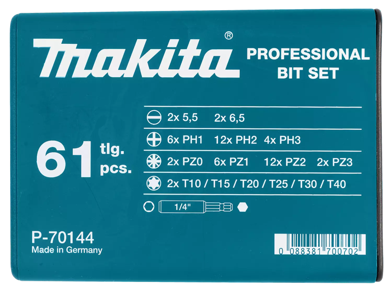 Makita P-70144 Schroefbitset 61-delig