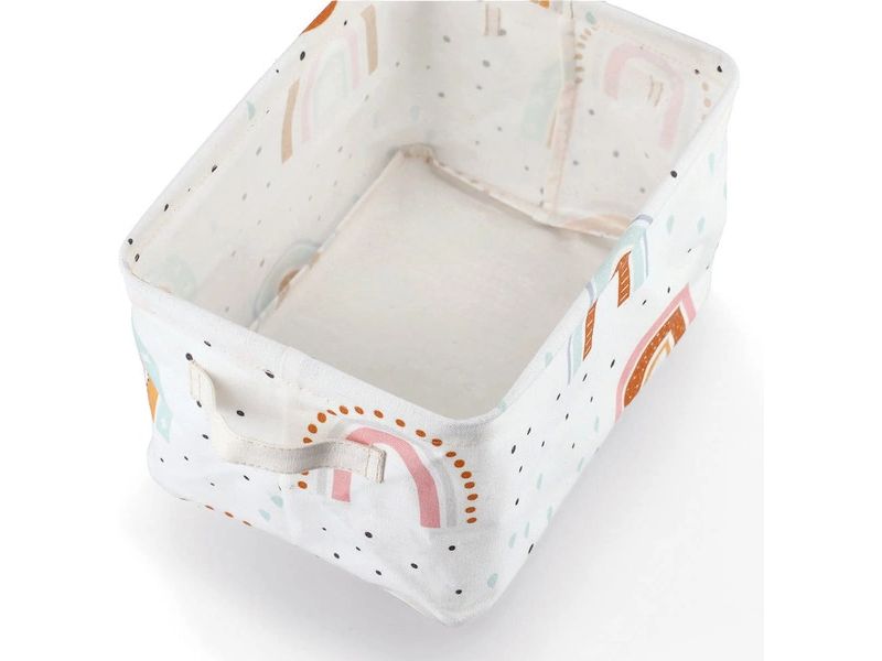 Zeller Present Spielzeugkorb Rainbow Canvas 28 x 21 x 16 cm Aufbewahrungskorb für Kinderzimmer