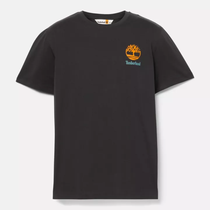 T-shirt à motif dans le dos pour homme en noir