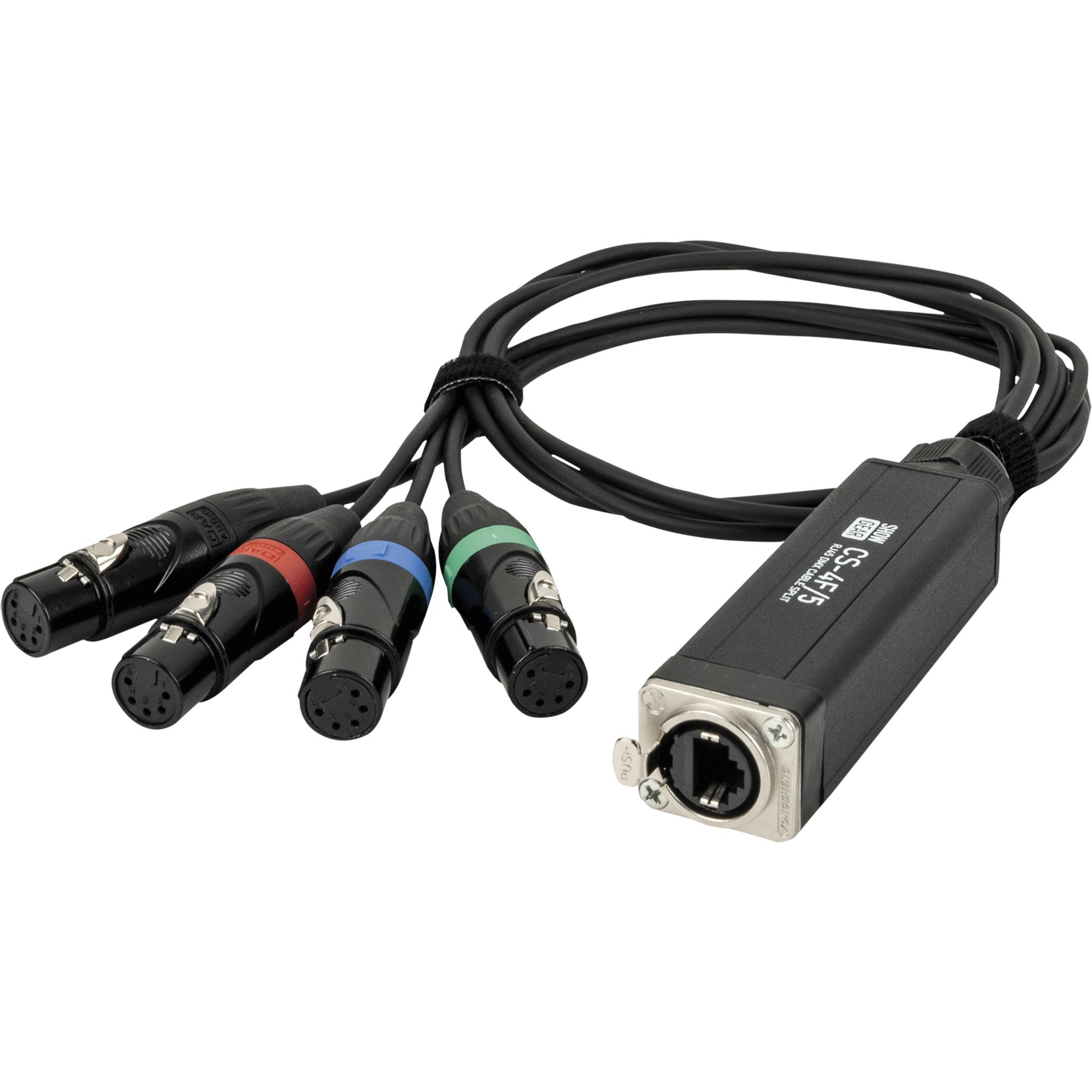 Showgear CS-4 F/5 4-kanaals 5p DMX (female) splitter via RJ45