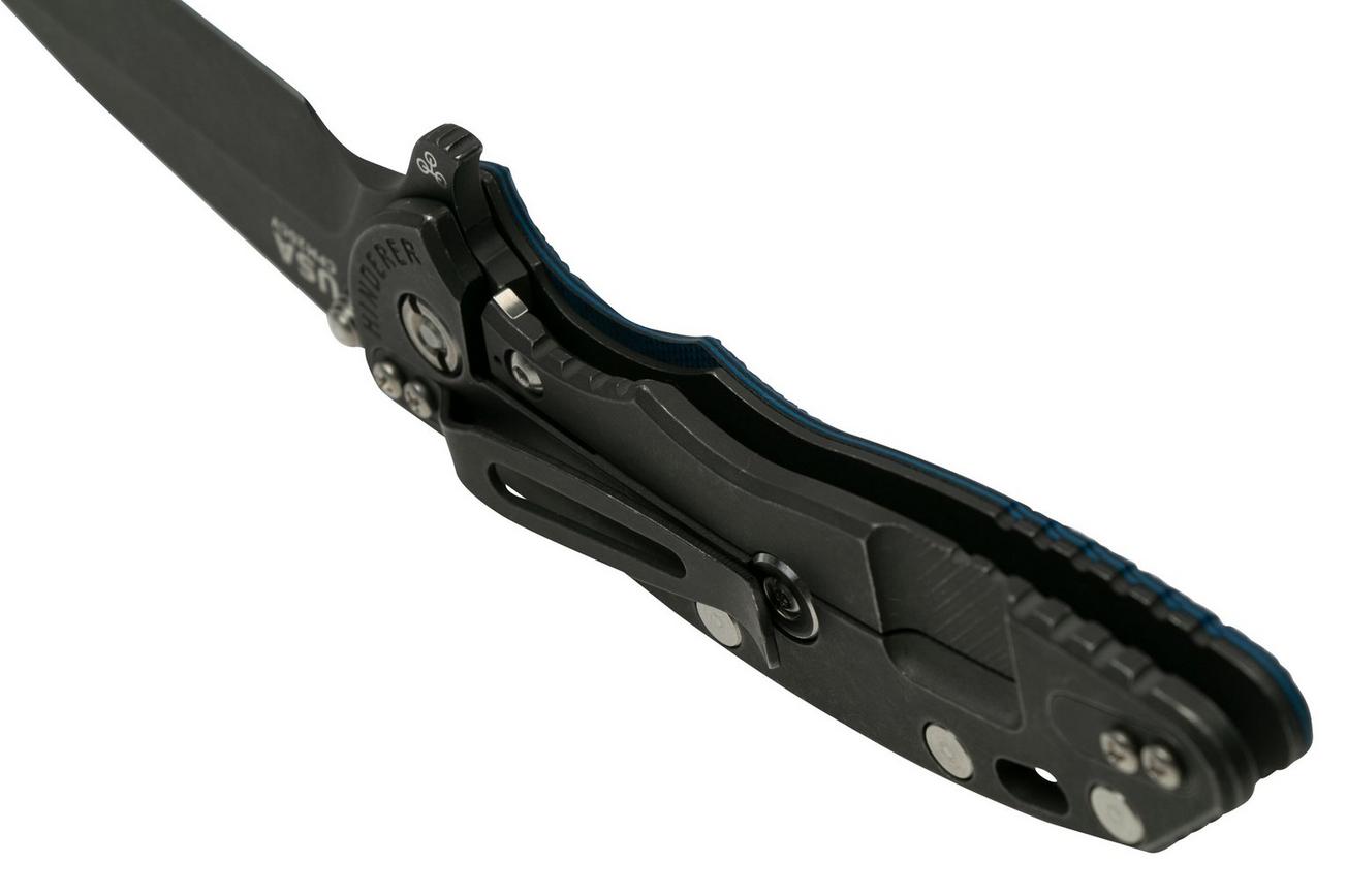 Rick Hinderer XM-18 3.5” Skinny Harpoon Spanto, Battle Black, Blue Black G10, zakmes