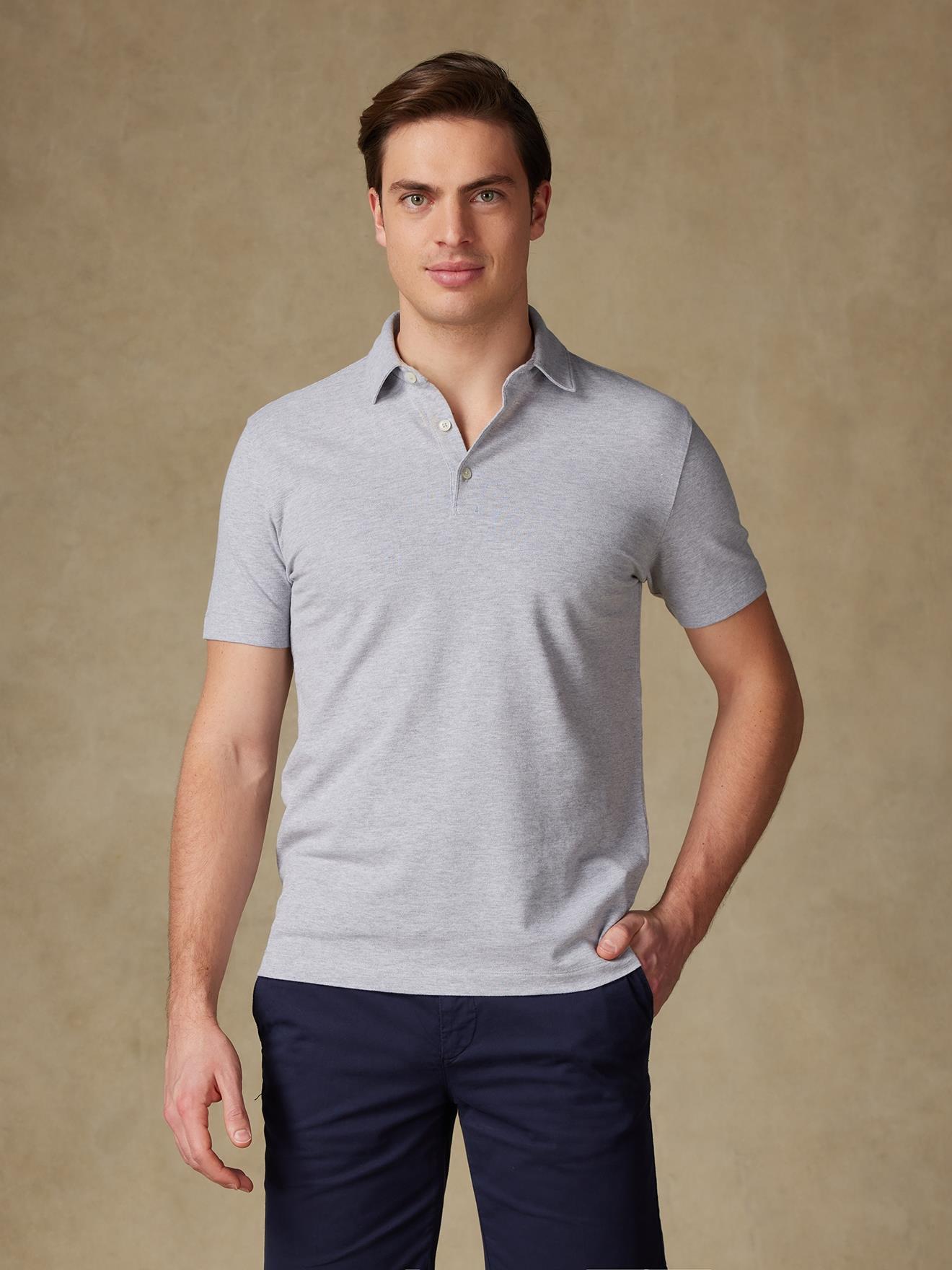 Polo Héritage en piqué gris