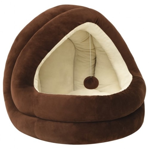 Cama redonda marrom para gatos Vidaxl