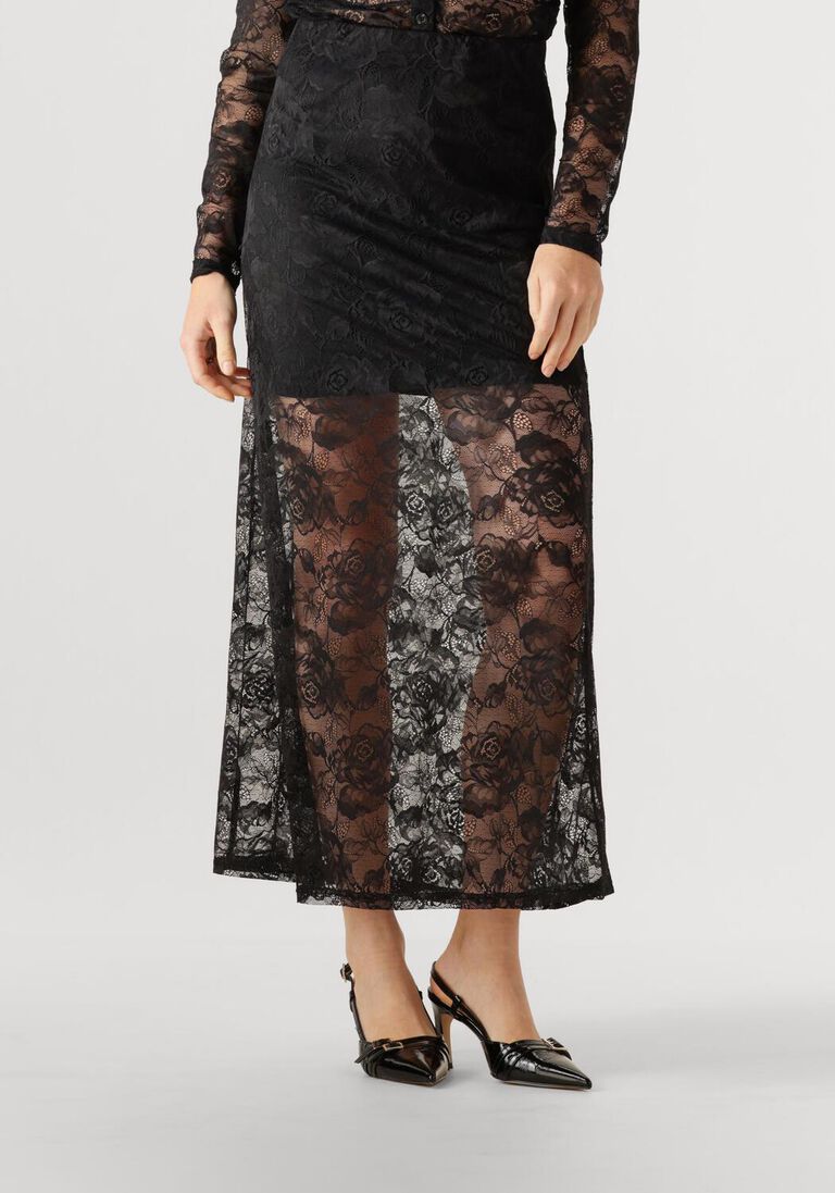 zwarte gestuz maxirok gzleala skirt