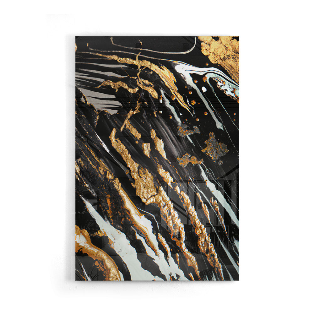Walljar acrylglas schilderij - Golden paint Acrylglas schilderij - 70 x 100 cm