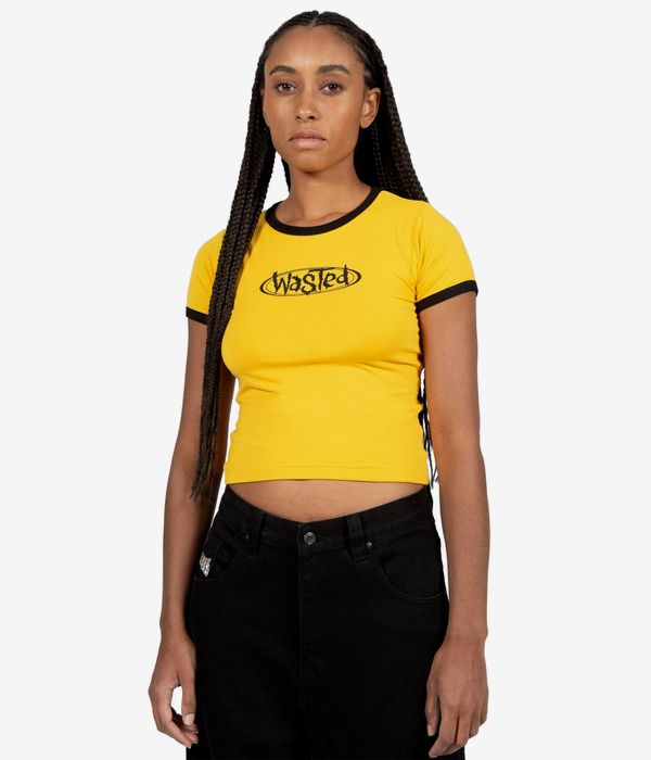 Wasted Paris Ringer Negative T-Shirt women (golden yellow black)