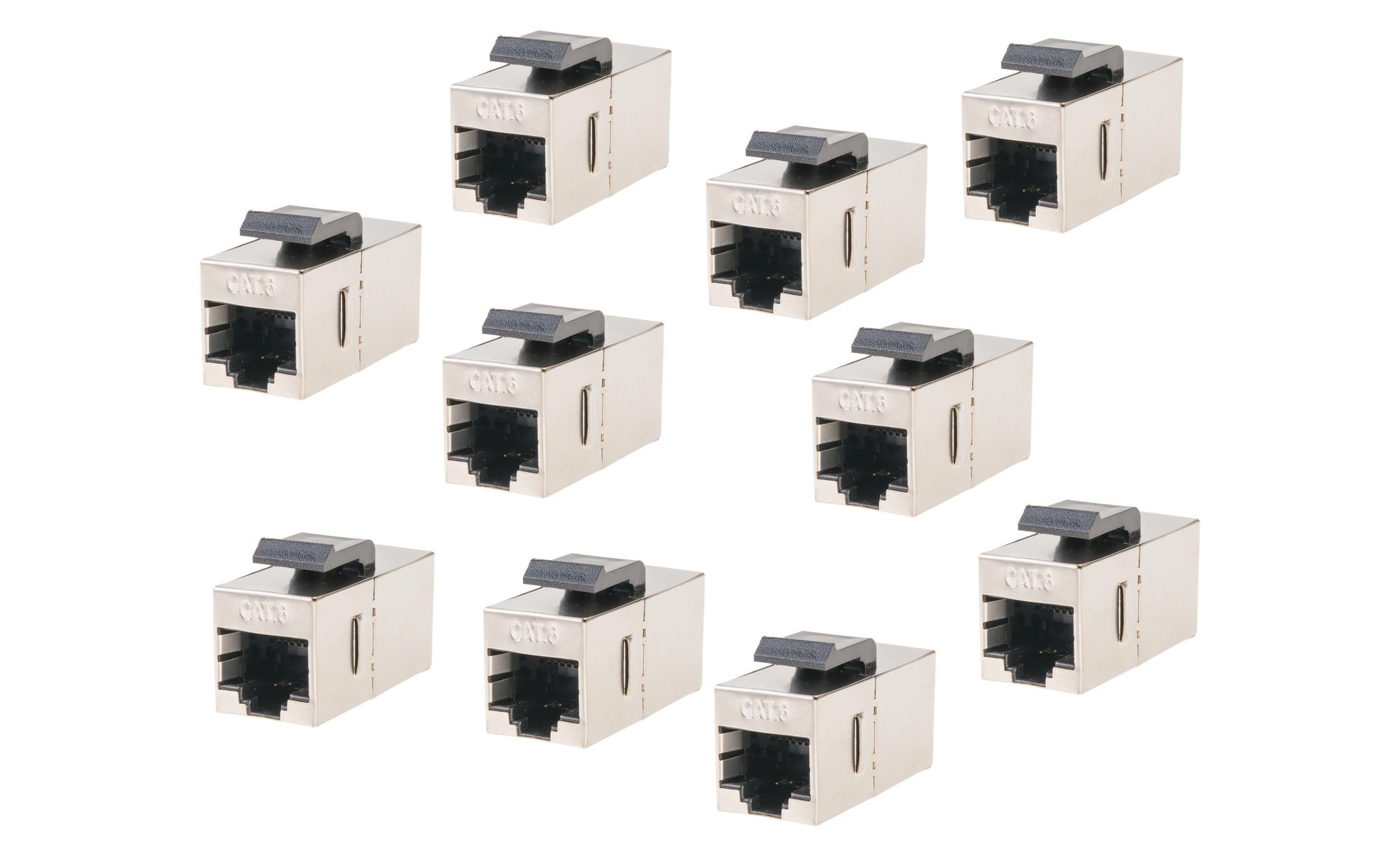 Keystone-Modul Cat6, geschirmt, 2xRJ45 100 Stück<br>Cat.6 geschirmtes RJ45 Keystone Verbindungsmodul, 100 Stück