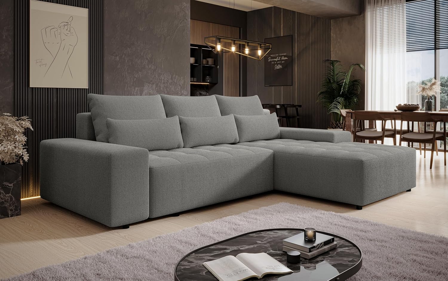 Ecksofa mit Schlaffunktion Alvorada 280 cm grau