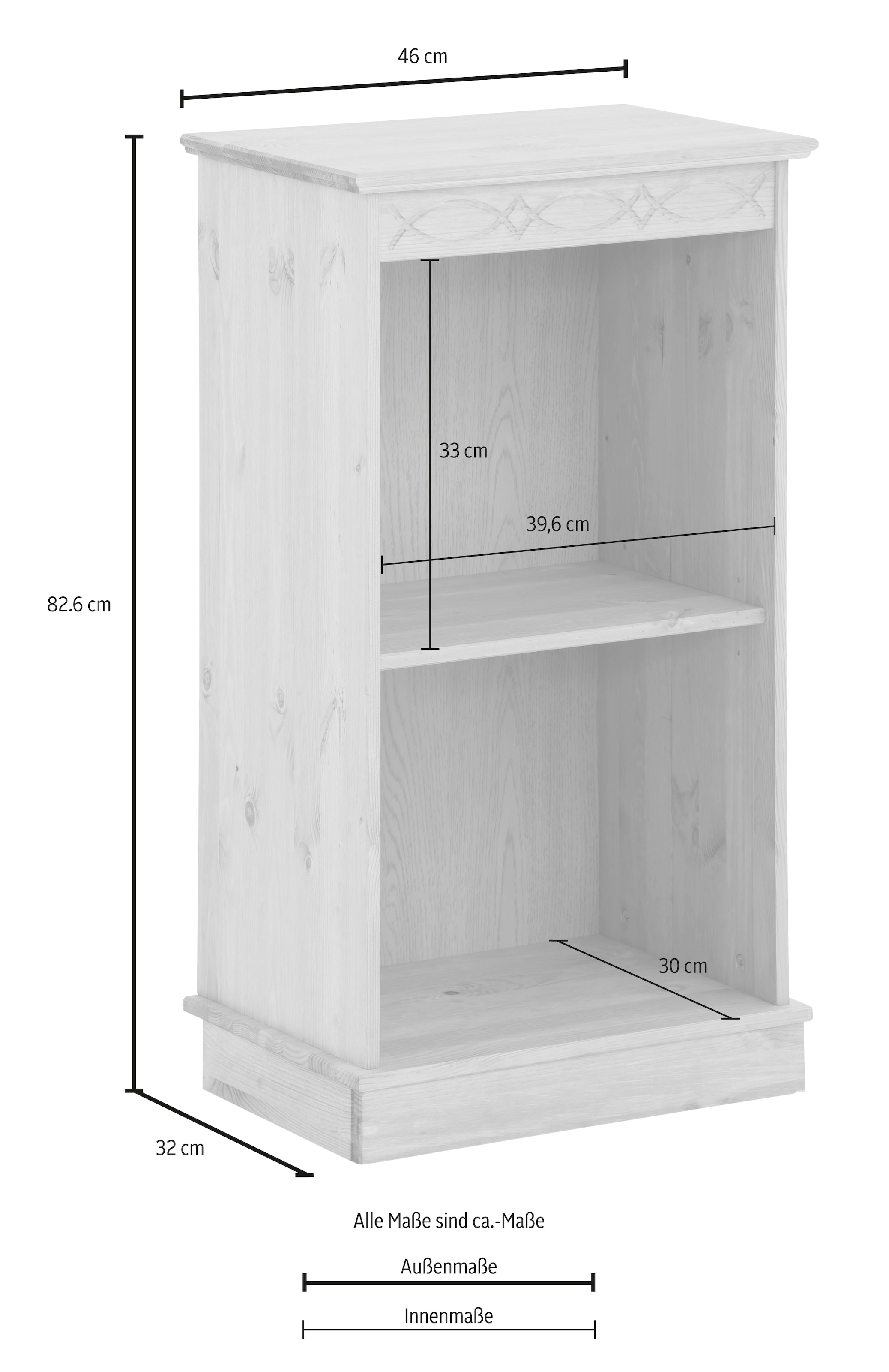 Home affaire Bücherregal »Indra« aus massiver Kiefer, in verscheidenen Höhen, mit FSC®®
