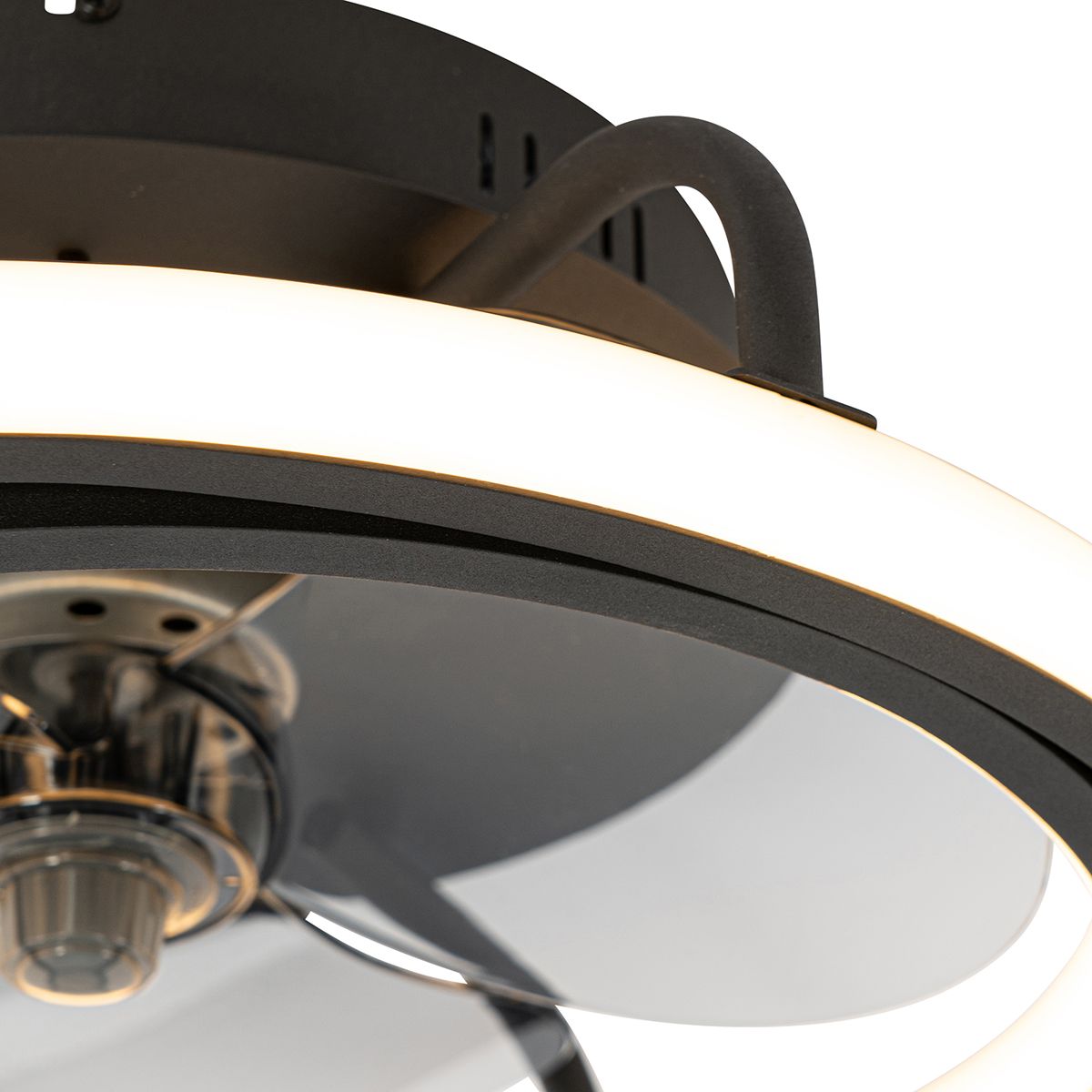 Plafondventilator zwart 46.5cm incl. LED met afstandsbediening - Kees