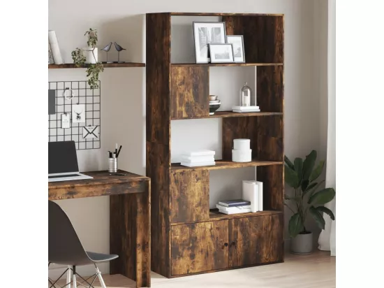 Bibliothèque chêne fumé 100x36x189 cm bois d'ingénierie